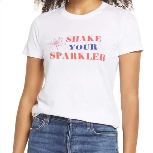 1901 Nordstrom Shake Your Sparkler Graphic Tee Top - Picture 1 of 5
